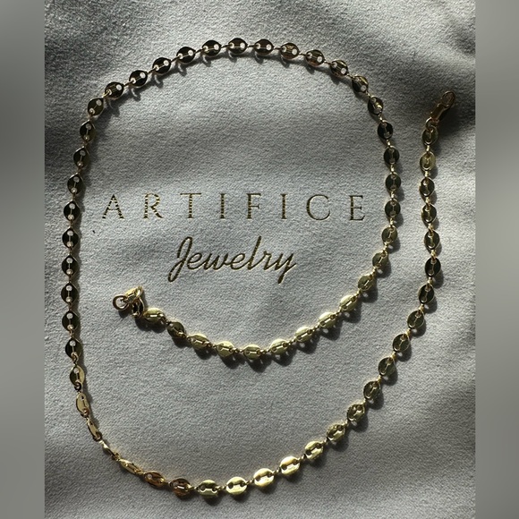 24k Gold Filled Mariner chain 20” length 4mm wide links Lobster Claw Clasp - Picture 4 of 10